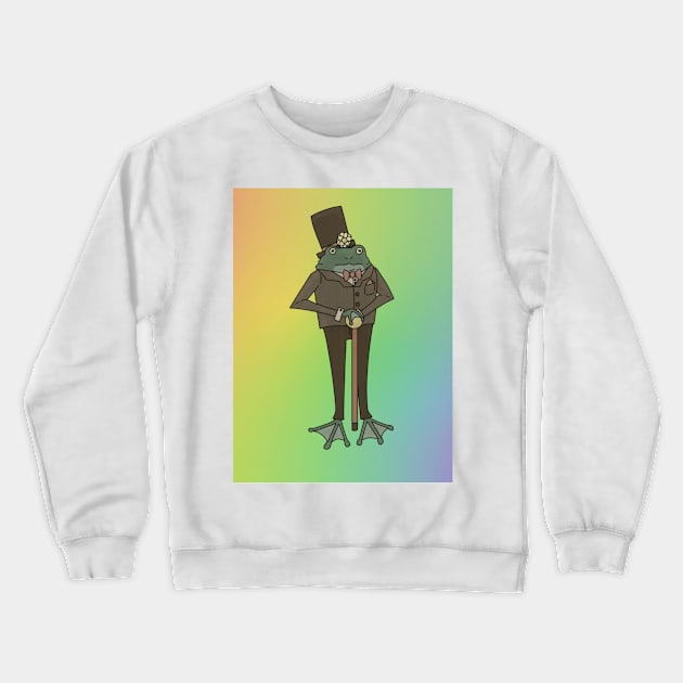 Gay Dapper Frog Crewneck Sweatshirt by ceolsonart